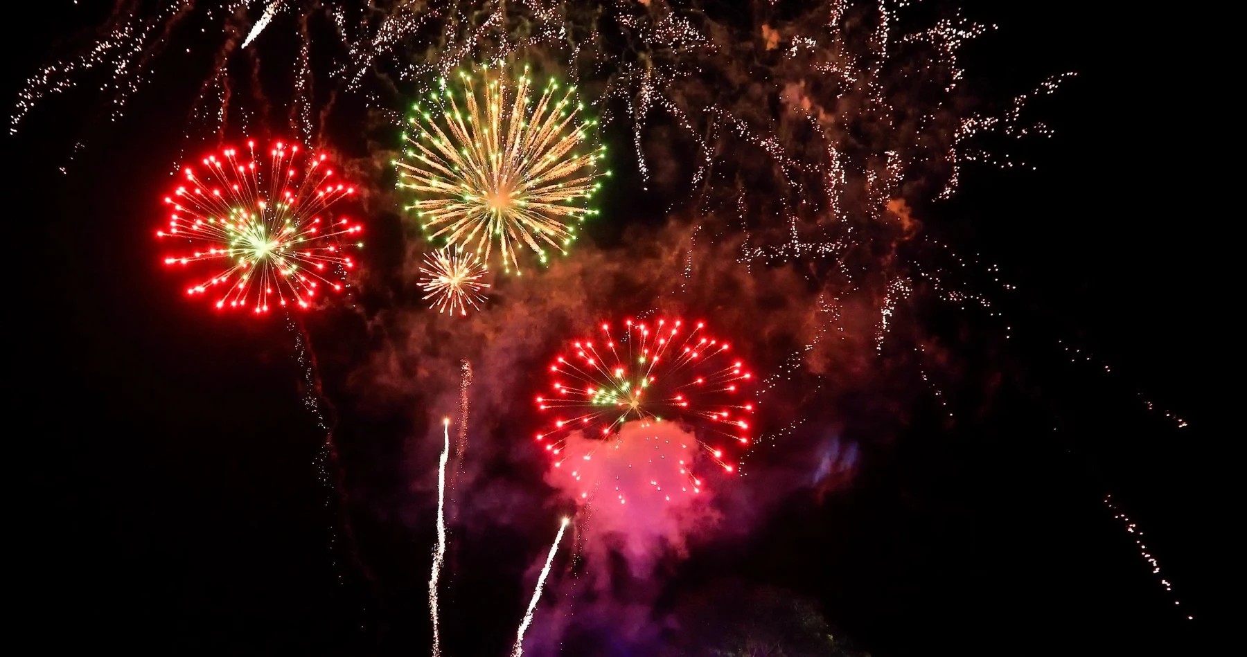 Fireworks lighting up the night sky