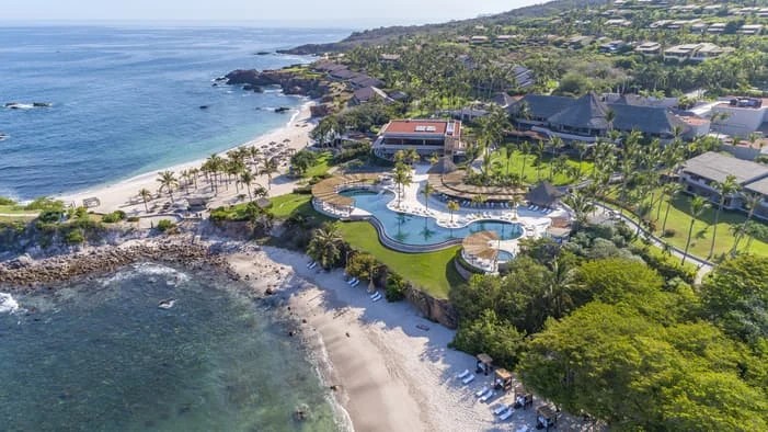 Coastal resort and landscaped pools
