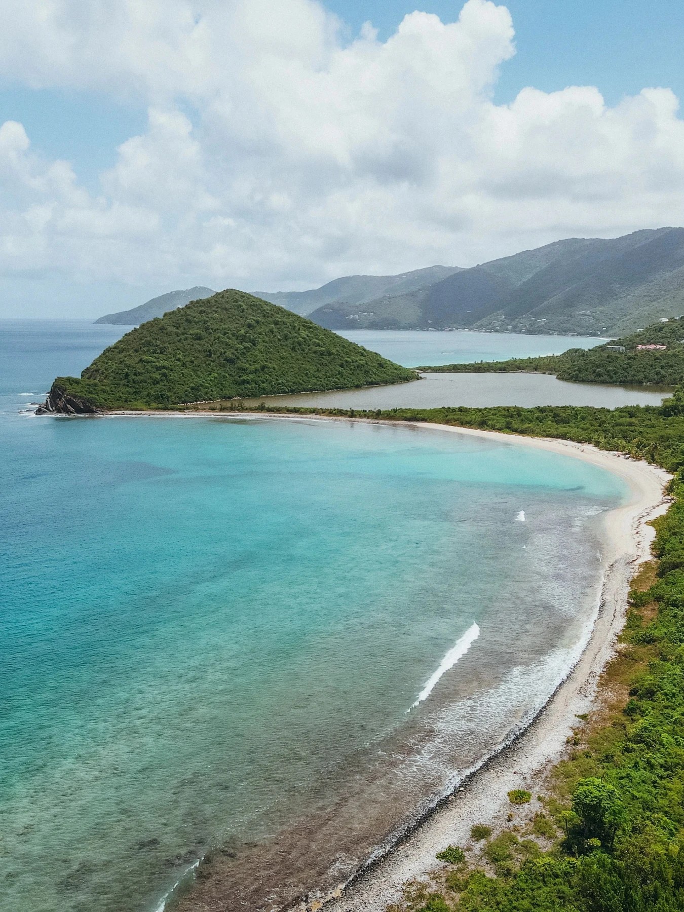 Turquoise water along a tropical coastline