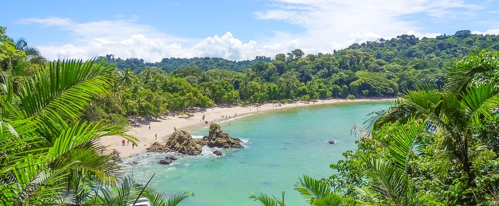White-sand beach and rainforest at Manuel Antonio, Costa Rica