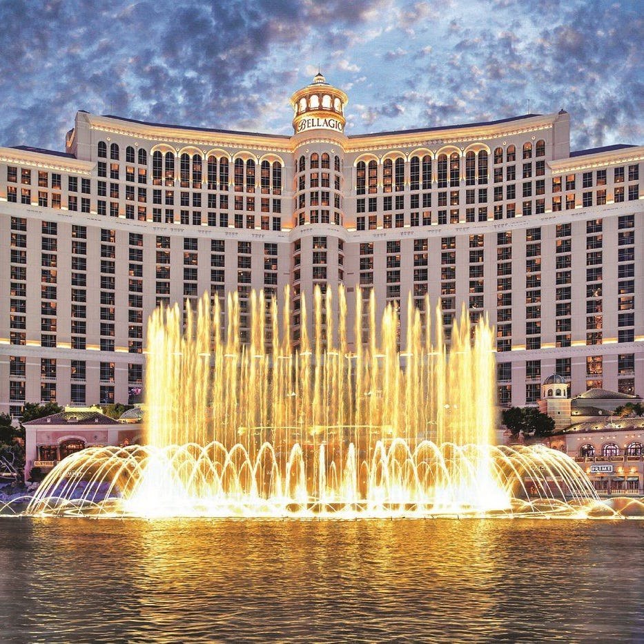 Bellagio fountain display in Las Vegas